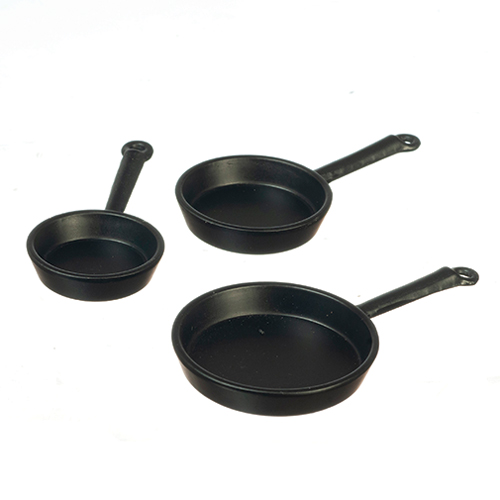 Black Frying Pans, 3 pc.